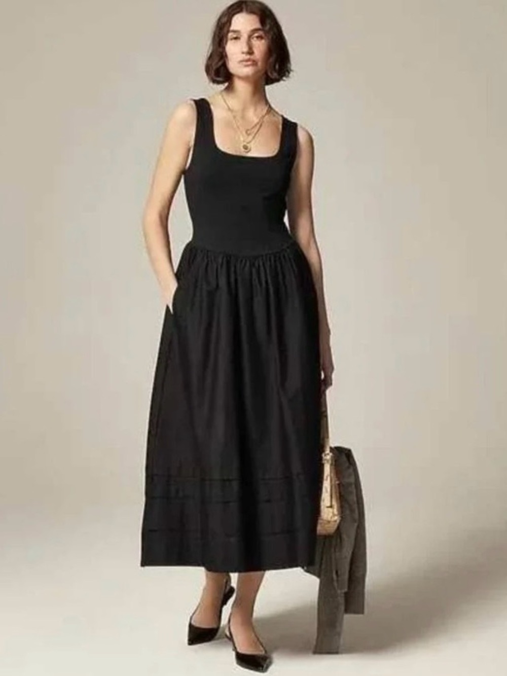 J. Crew Black Sleeveless Maxi Dress